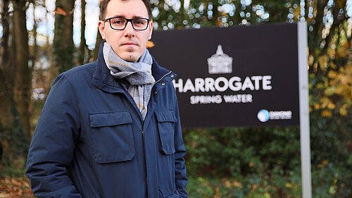 Tom Gordon outside Harrogate Spring Water